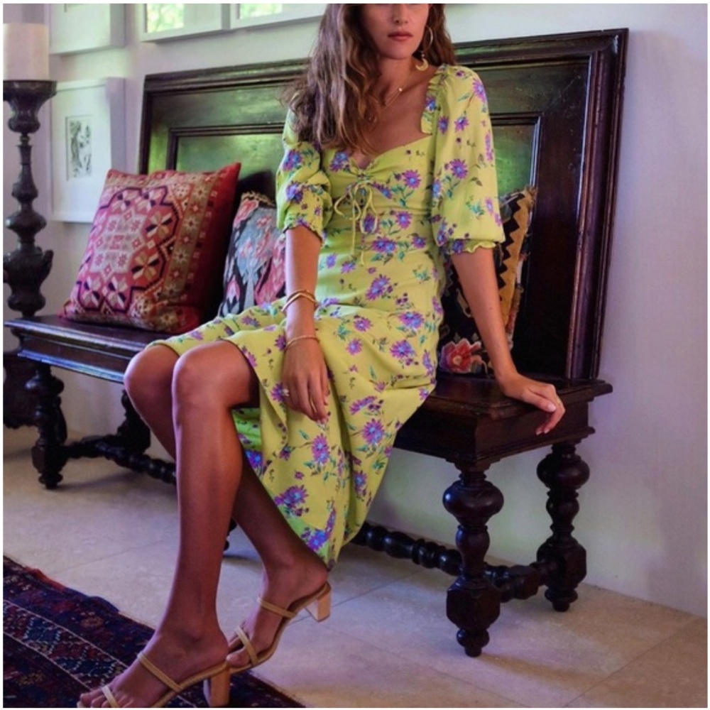 Faithful the brand womans Mathilde Midi Dress size 2 XS
